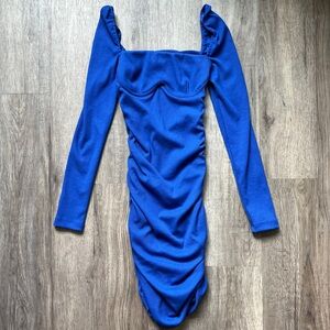 Princess Polly Royal Blue Knit Long Sleeve Mini Dress